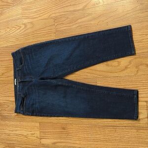 Eileen Fisher straight leg jeans size 36" organic cotton dark wash stretch